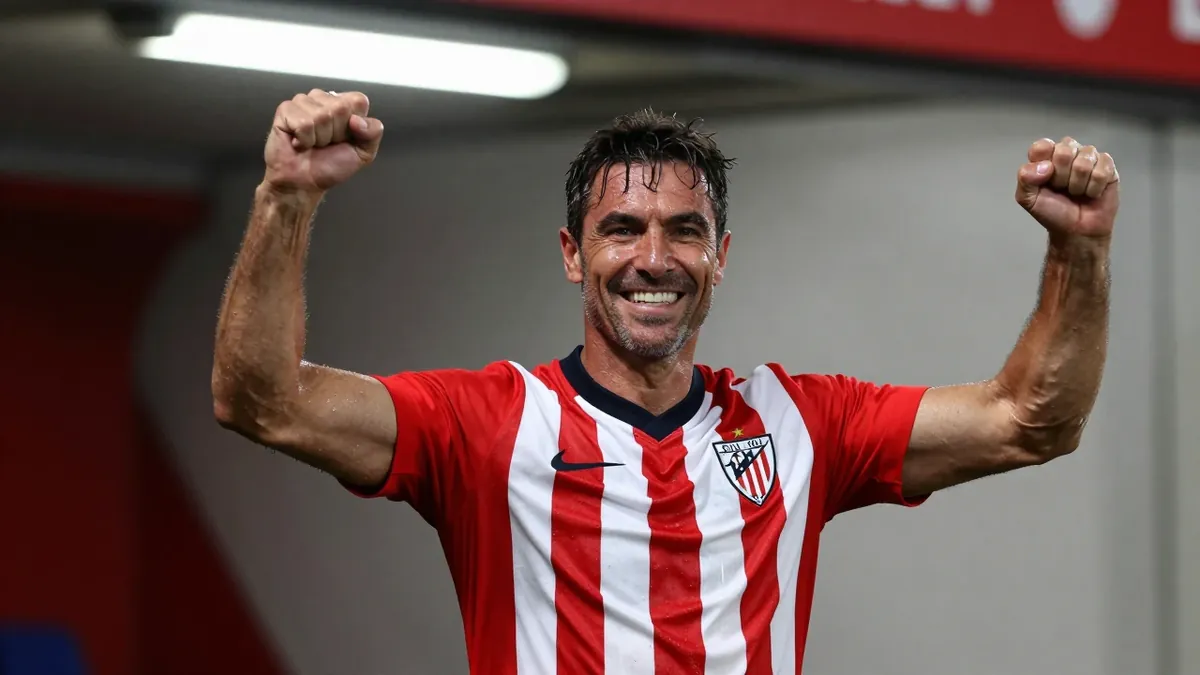 Ejuke celebrates Sevilla's impressive away win over Athletic Bilbao